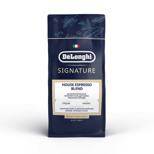 De’Longhi кофе HOUSE BLEND: 100% арабика, Бразилия и Эфиопия
