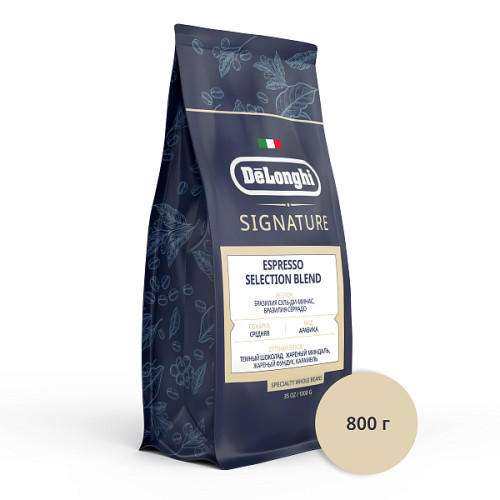 Кофе в зернах DeLonghi Signature coffee Espresso Selection Blend 800 г